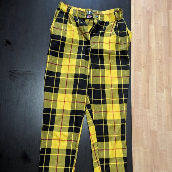 NWOT!! LTT Love Too True yellow tartan pants - US 6 - Picture 1 of 4